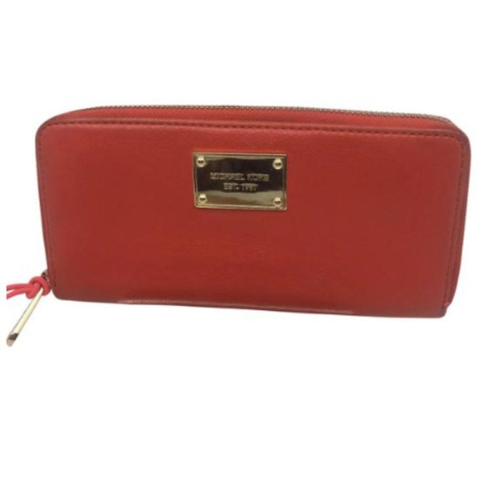 Michael Kors Leather Orange Wristlet